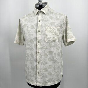 Nat Nast Silk Cotton Camp Shirt Mens Size M Tropical Hawaiian Beach Surf Green‎